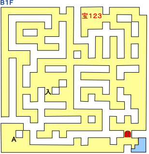 ドラクエ1のガライの墓のB1F攻略マップ