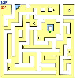 ドラクエ1のガライの墓のB3F攻略マップ