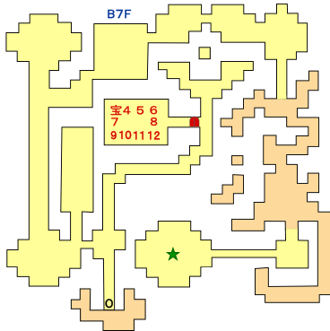 ドラクエ1の竜王の城のB7F攻略マップ