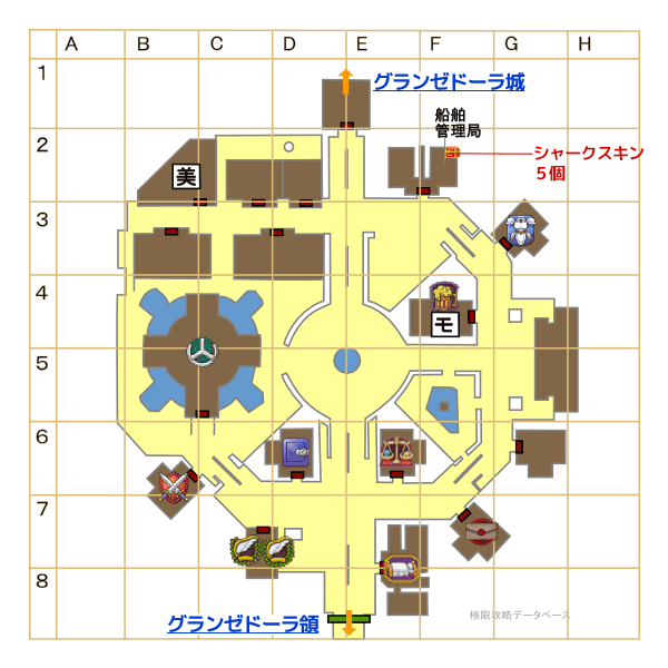 真のグランゼドーラ王国(城下町)マップ