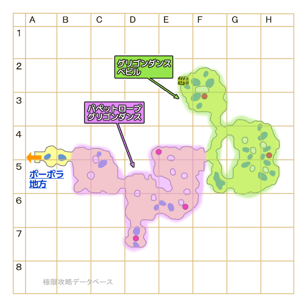 ペシュヤ地下空洞モンスターマップ