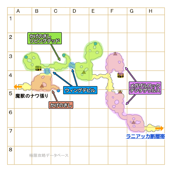 ラニ大洞穴モンスターマップ