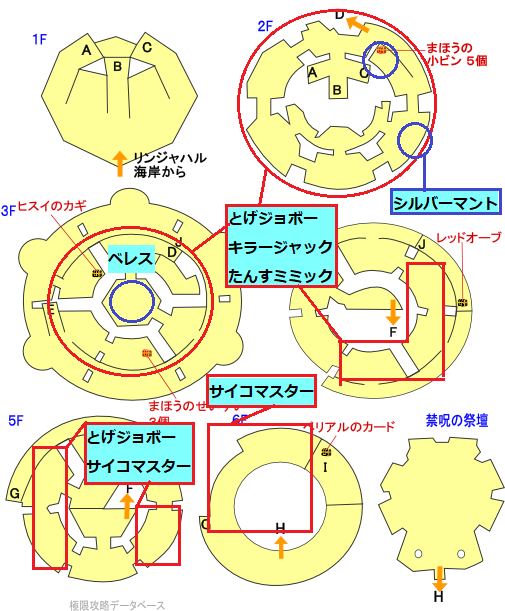 真のリンジャの塔モンスター分布マップ