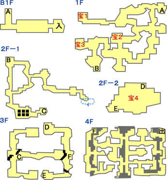 ドラクエ3のネクロゴンドの洞窟　マップ