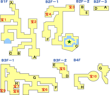 ドラクエ3のノアニール西の洞窟　マップ