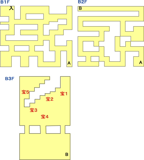 ドラクエ3のラダトーム北の洞窟(魔王の爪痕)　マップ