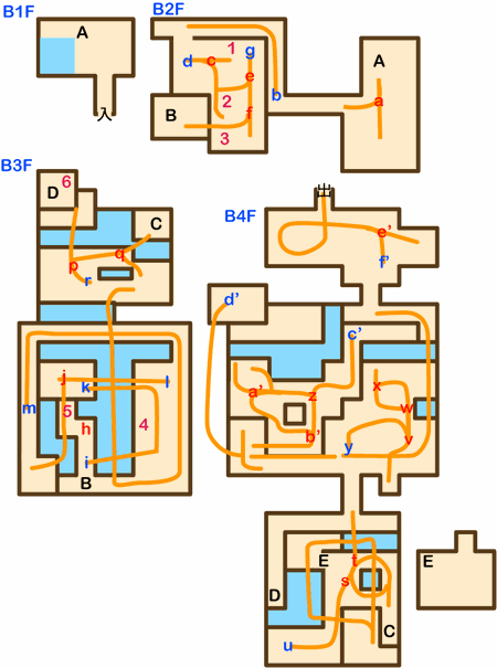 【ドラクエ５】地下遺跡の洞窟(トロッコ洞窟)の攻略マップ