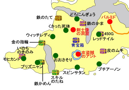 ドラクエ8 パルミド～剣士像の洞窟周辺マップ